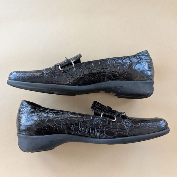 Sesto Meucci Black Crocodile Pattern Loafers 7.5 main image 6